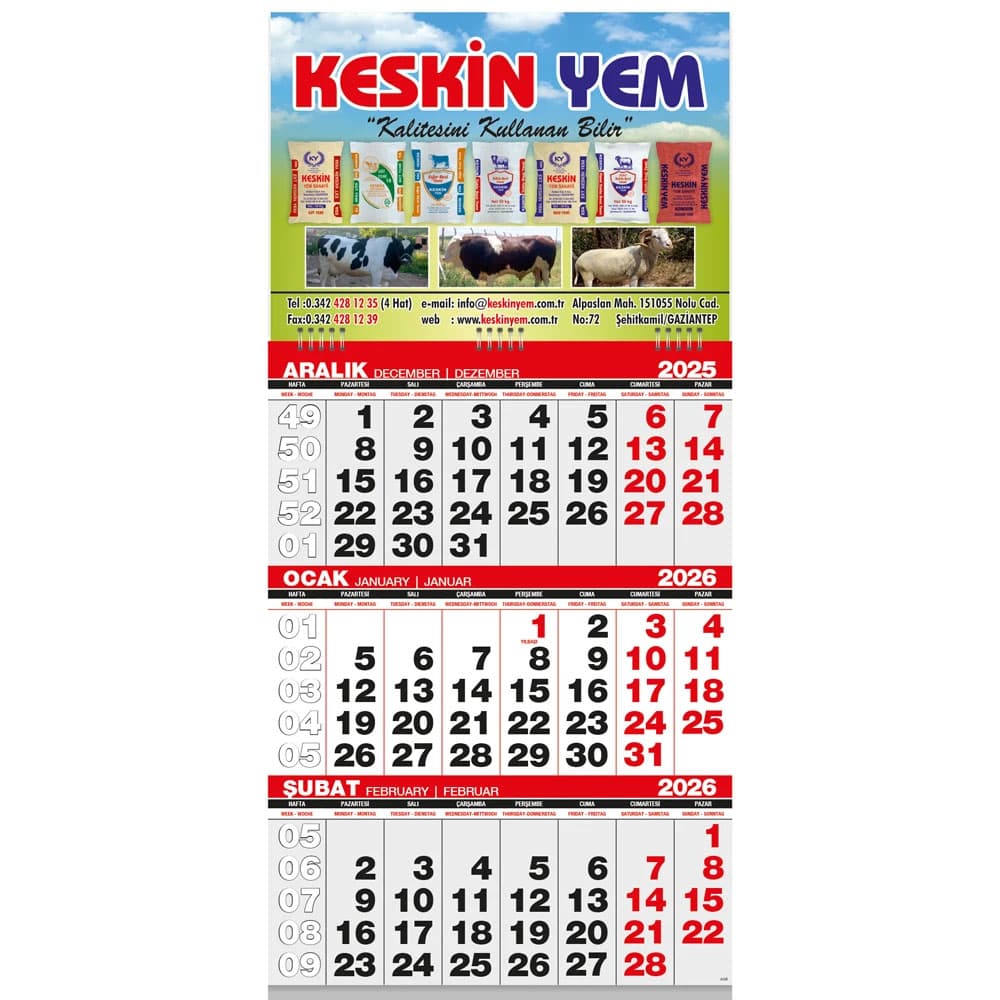 Ekonomik Küçük Boy Gemici Takvim görsel 1