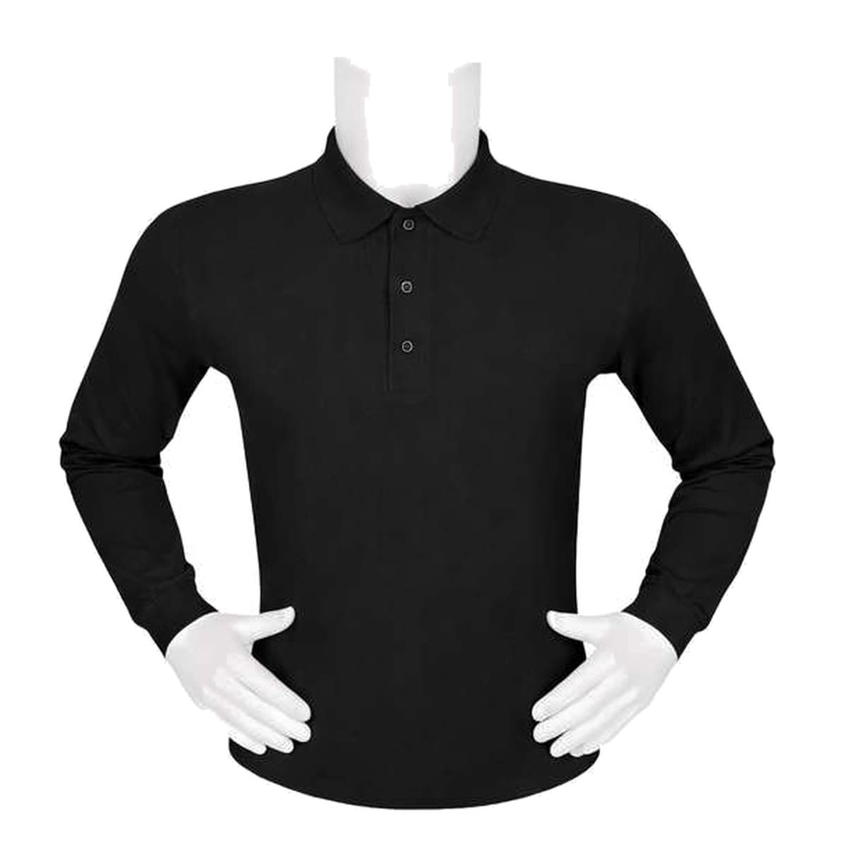 Compact Penye Lacoste Uzunkol Polo Tişört — Siyah